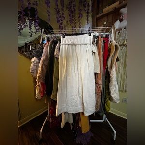 Free People White Wrap Maxi Skirt